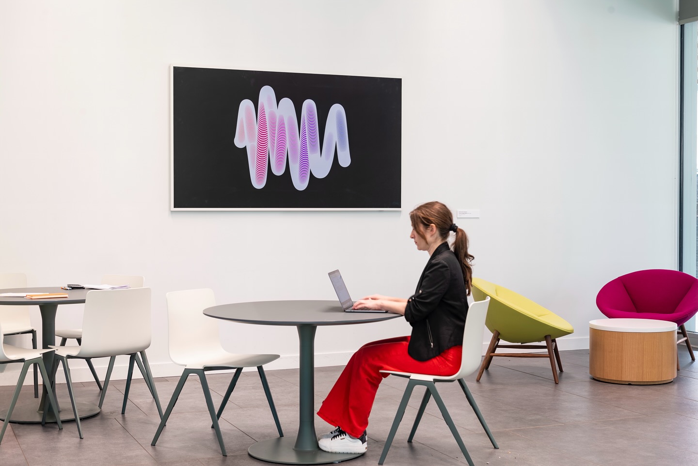 Chromie Squiggle on Samsung TV Frame in room setting